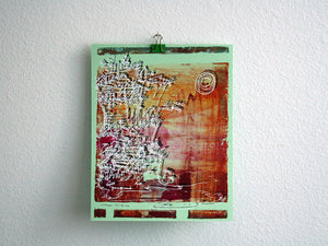 Cliffhanger monoprint in hot summer hues by Kathryn DiLego - Haunted House of Projects - 1