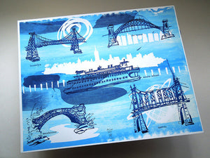 Five Boroughs #31 original handpulled screenprint by Kathryn DiLego - Haunted House of Projects - 1