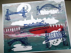 Five Boroughs #35 original handpulled screenprint by Kathryn DiLego - Haunted House of Projects - 1